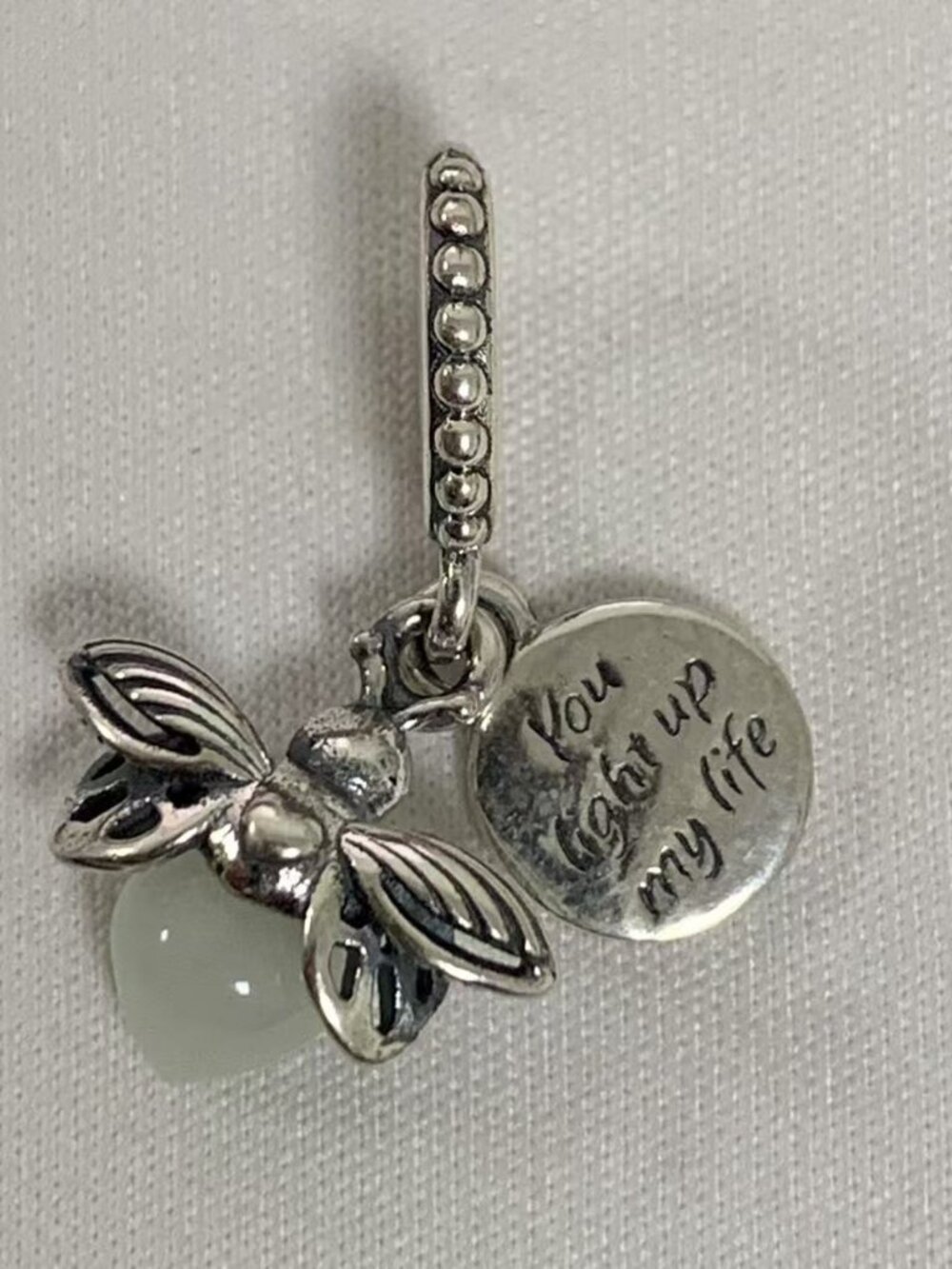 Pandora Glow-in-the-dark Firefly Dangle Charm Pendant, S925 Silver Jewelry